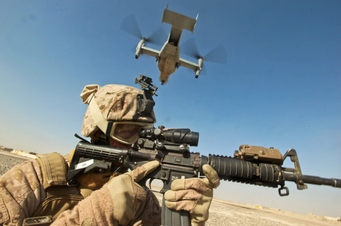 Marines on Post Security in Zaranj, Afghanistan