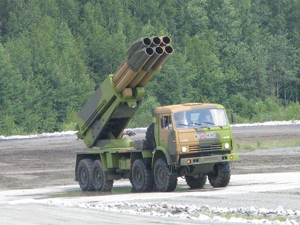 Tornado 300 mm rocket launchers