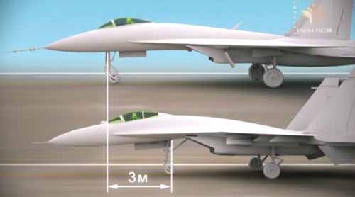 Change in position of the nose landing gear. Old(Top) and New (Bottom)