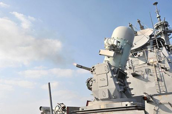 A phalanx close-in weapons system (CIWS) 