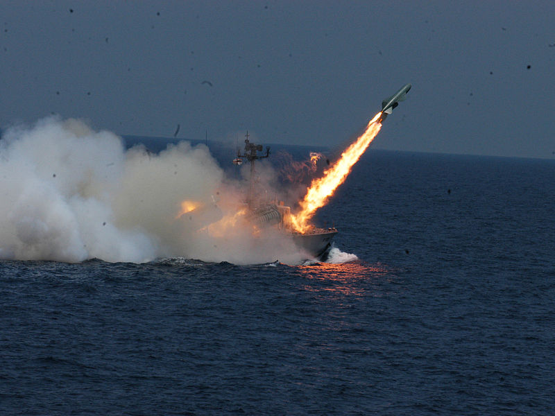 INS Chamak (K95) fires a P-15 Termit missile