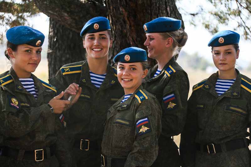 Female cadets of Russia's Ryazan Airborne School.