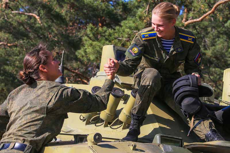 Female cadets of Russia's Ryazan Airborne School.