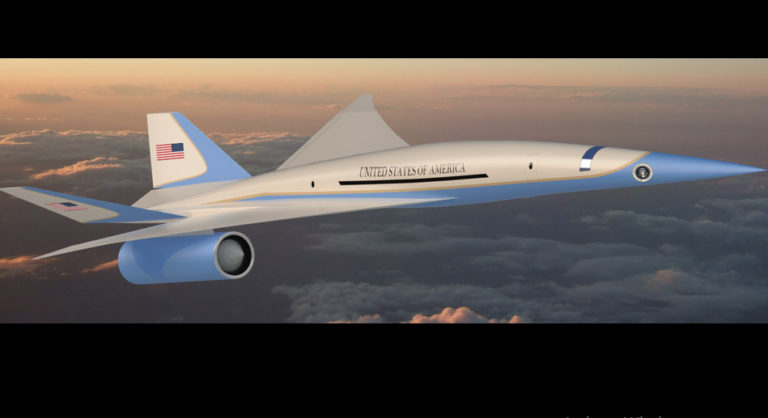 Air Force One Supersonic Bergerak Maju