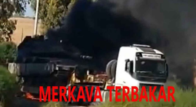 Tank Merkava Israel Terbakar